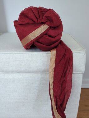 Toddler Red Turban with Gold Accent